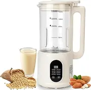 Nut Milk Maker Machine,600ML Soy Milk Maker, 8 in 1 Oat Milk Maker with LED Display, 12H Timer/Auto-Clean/Keep Warm/12 Leaf fine Steel Blade, Milky Plant Machine for Home, Kitchen