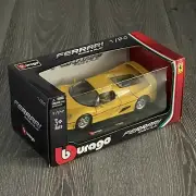Bburago Ferrari F50 Hard Top 1/24 Race & Play Yellow Collectors Car New