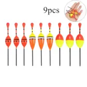 9pcs Paulownia Bobber Short Fishing Float, for Lakes Fishing, Eye-catching Float