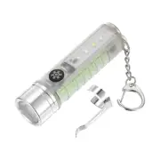 Mini Keychain Flashlight, 6 Mode Rechargeable White Light LED Small Pocket Torch