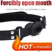 Hollow Design Mouth Gags Adjustable Size Silicone Slaver Mouth Plugs Training