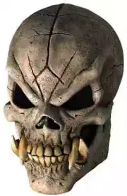 Doom Skull Mask Vampire Fang Skeleton Scary Halloween Adult Costume Accessory