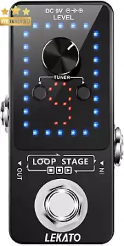 Guitar Loop Pedal Looper 9 Loops 40 Mins Recording Tuner USB for Guitar Bass