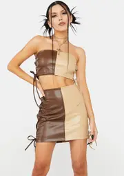 Mocha Mixed Feelings Skirt Set