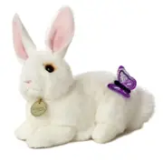 New Aurora World Miyoni Stuffed White Plush Bunny Rabbit With Purple Butterfly