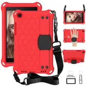 Hive SamSung Tab A 8.0 T290/T295 (2019) Tablet Case Durable Stand Cover With Shoulder Strap-RedBlack