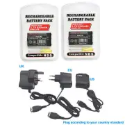 2x Battery for Original Nintendo DS - NTR-001 / NTR-003 850mAh +Wall AC Charger