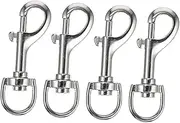 OATIPHO Dog Leash Snap Hooks 7cm Long Alloy Buckle Clasp Double Lead Hooks Heavy Duty Eye Bolt