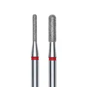 STALEKS PRO Diamond nail drill bit (cylinder) rounded red | Set of 1 pcs (FA30R0