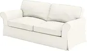 The Cotton Sofa Cover Only Fits Pottery Barn PB Comfort Grand Roll Arm Sofa. A Durable Sofa Slipcover Replacement (Beige Box Edge)