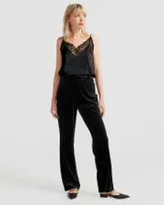 [Belle & Bloom] Reverie Velvet Pant - Black S