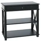 Hamptons Halifax One Drawer Bedside Lamp Table Nightstand in Black