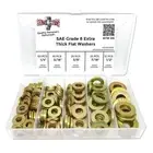 1/4" 5/16" 3/8" 7/16" 1/2" Grade 8 SAE Extra Thick Flat Washer Assortment Kit -