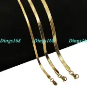 Designer Inspired 18K Yellow Gold Filled 22" 2mm Thin Herringbone Chain Necklace