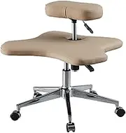 Cross Legged Sitting Kneeling Chair with Wheels, Ergonomic Height Adjustable Office Stool, Monkey Squat Chair for Home Yoga Enthusiasts Meditation Fanatics Workers, Relieve Pain