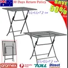 Square Outdoor Patio Mesh Folding Table Metal Foldable Garden Picnic Furniture