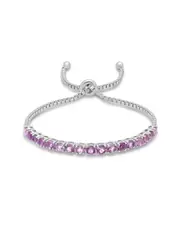 MaxColor Silver 5.10 ct. tw. Amethyst Adjustable Bolo Bracelet