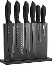 Kitchen Knife Set with Magnetic Knife Holder, 15 Pieces high Carbon Stainless Steel Sharp Kitchen Knife Set Including Chef's Knife, Bread Knife, Serrated Steak Knife Set, Knife Sharpener