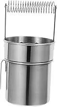 Double Layer Stainless Steel Brush Washing Bucket Large Portable Oil Paint Brush Cleaning Pot for Artists