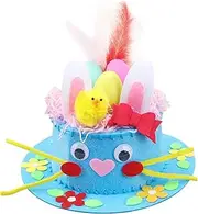 BRTNUP Easter Bonnet Kit, DIY Easter Bonnet Decorations Kit Boys Girls, Make Your Own Easter Bonnet Hat Easter Crafts for Kids Girls Boys (Blue)