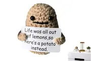 Toy Funny Knitting Potato Tiny Doll Positive Potato Inspired Toy with Card for Gift Decoration-Style 2