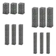3x Gabion Set Galvanised Wire Garden Wall Steel Basket Multi Sizes vidaXL
