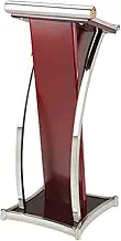 TT-YED Stainless Steel Podium Stand, Modern Church, Lecture, Classroom Podium, Podium with Storage Rack, Professional Lecture Podium, Multifunctional Podium, Floor-Standing Podium,A