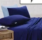 Elan Linen Egyptian Cotton Vintage 500TC Navy Blue King Single Bed Sheet Set