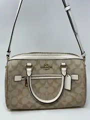 NWT F83607 Coach Rowan Women's Canvas Satchel Bag - Light Khaki/Chalk