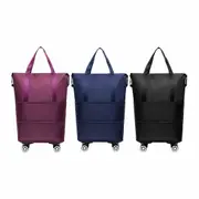 Expandable Rolling Duffle Luggage Lightweight Foldable Travel Bag with Wheels