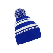 Beechfield Unisex Adult Fan Striped Beanie Bright Royal Blue/White One Size