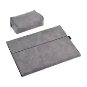 Light Gray Leather Tablet Case For Microsoft Surface Pro X With Power Bag 13 Inch Laptop Cases & Bags
