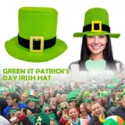 Green St Patrick's Day Irish Hat with Ginger Beard P8X2 Shamrock Leprechaun K4N2