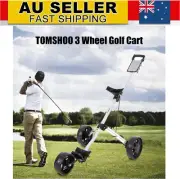 Foldable Aluminium Cart.3-Wheels Golf Trolley Buggy Swivel Cart Bag Lightweight