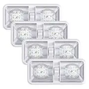 4 Pack RV LED Ceiling Double Dome Light Fixture with ON/OFF Switch Interior