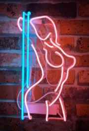 Sexy Girl Stripper Pole Dance Acrylic Neon Lamp Sign 14" Bar Glass Display EX115