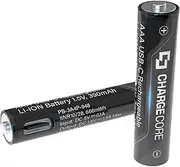 Laser 4Pcs Long-Lasting USB-C Triple AAA Rechargeable Batteries with Fast Charging USB C Cable, 1000+ Cycles, Inc. Storage Case - Ideal for Remote TV, Toys, Clocks, Portable Radios and Other Devices