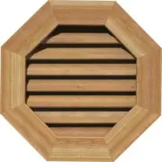 ProPlus Gable Louver Vent 21"Hx21"Wx5"D Octagon Unfinished Rough Sawn Red Wood