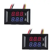 2Pcs 0.28" LED Voltmeter Ammeter, Red and Blue Digital Multimeter Displ