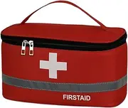 First Aid Kit Bag Lightweight Handle Bags Space Saving Oxford Cloth Box Kitchen Sport Emergency, Red Large