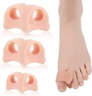 Toe Separator for Overlapping Toes, Toe Spacers for Hammer Toes Straightener, Correct Toes, Bigtoe Alignment, Bunion Relief (3 Size, 12 Pack, Beige)