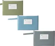 [BFUZXY] Pack of 3 Money Bags for Banknotes Storage, A5 Hand Luggage Document Folder, Bank Bag Leather with Zip for Waterproof, Compact, School, Household, Business, Money Saving Folder Money Organiser Folder