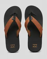 [Billabong] Billabong Men's All Day Impact Flip Flops Slippers in Black/Tan Size 4 4 Black/Tan