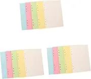 STOBOK 3sets Budget Notebook Binder A5 Planner Paper 5 Colors 6 Hole Punched Lined Paper for Journal 100sheets*3