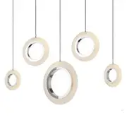 Telbix Lighting Luna 5 Light Tri-Colour LED Pendant Light - Chrome