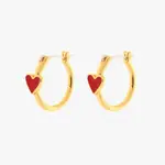 PURA VIDA 美國手工 PETITE HEART HOOP EARRINGS 愛心圈形耳環