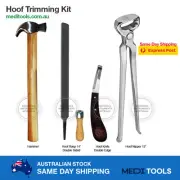 Farrier Tools Kit, Hoof Trimming Set, Nipper, Rasp, Hammer, Hoof Knife, Premium