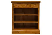 CT Tasmania Solid Timber 3 Drawer Bookcase - Light Pecan