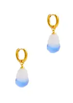 Sandralexandra XS Glass Baroque Pearl 18kt Gold-plated Hoop Earrings - Blue - One Size One Size