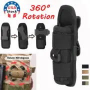 Tactical Flashlight Pouch Holster Belt Carry Case Holder with 360 Degrees Rotate
